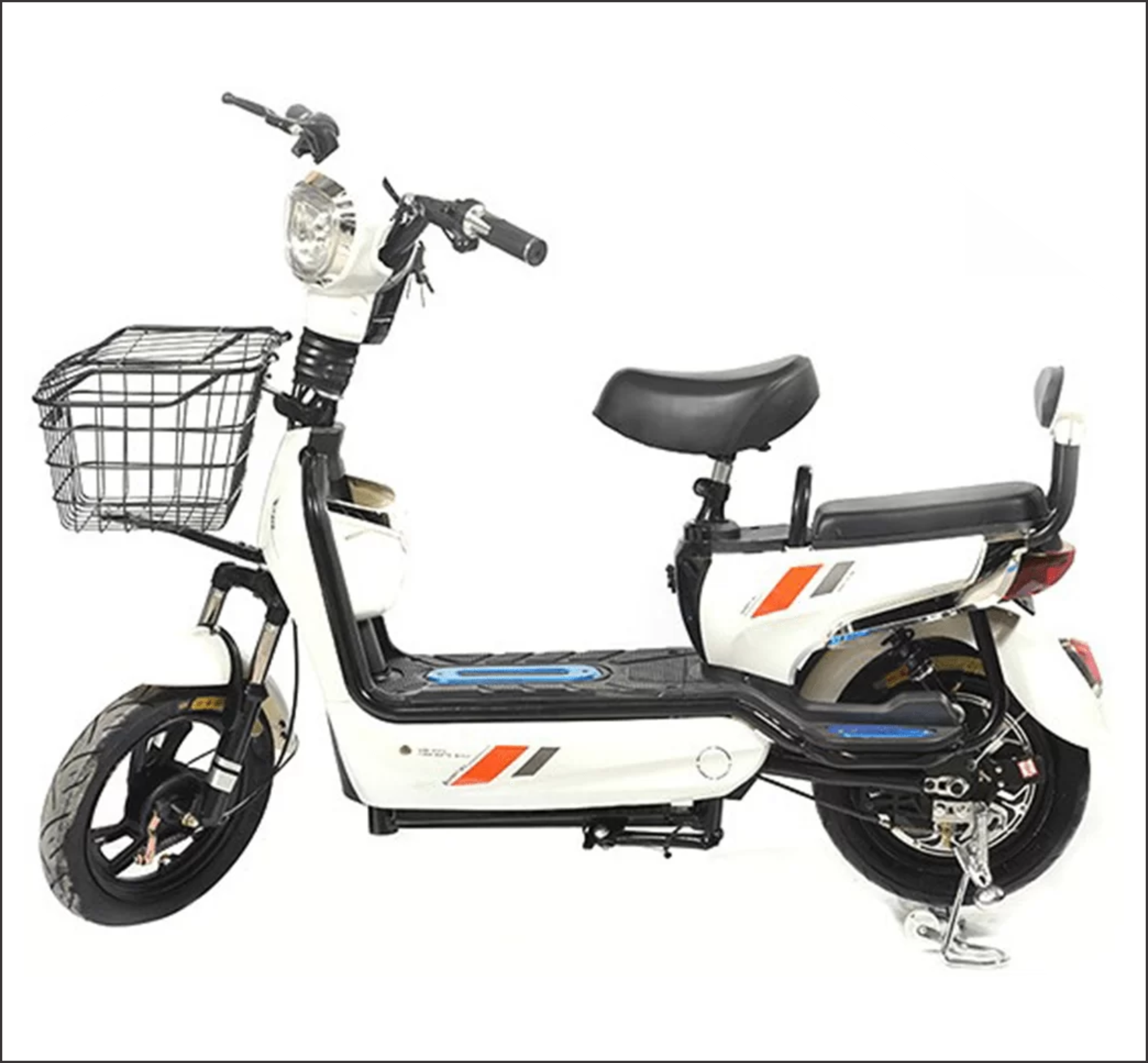 bicimoto electrica con bateria de litio blanca matitronic