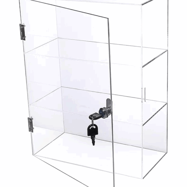 Vitrina acrílica con llave